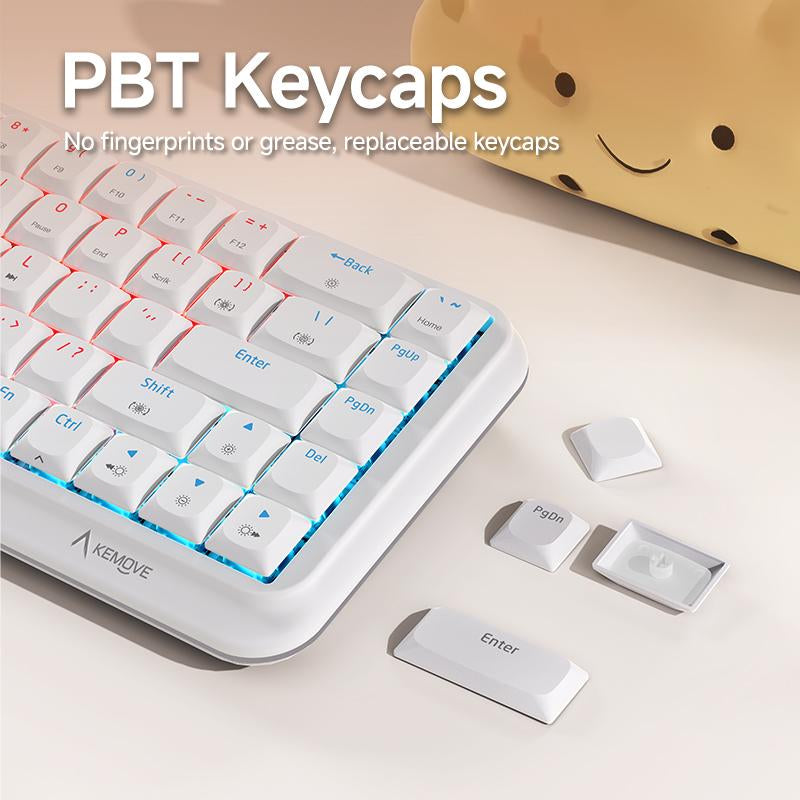 KEMOVE K68Se Pretty Mechanical Keyboard for Gaming and Working in the Office Desksetup Pastel Color Wired
