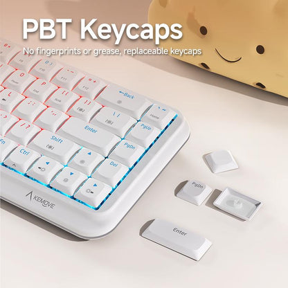KEMOVE K68Se Pretty Mechanical Keyboard for Gaming and Working in the Office Desksetup Pastel Color Wired
