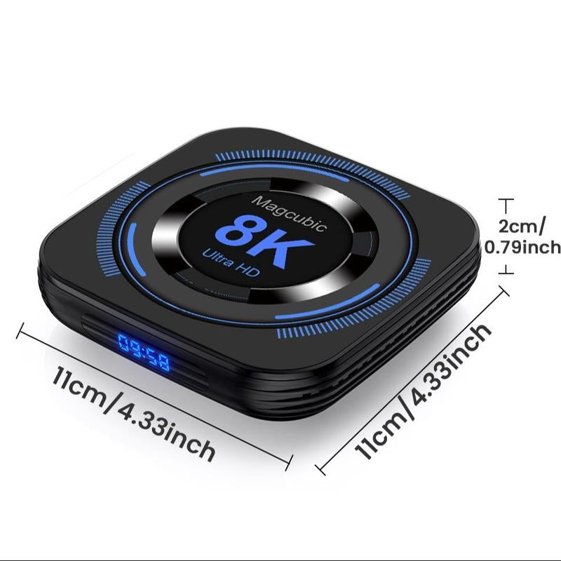 Android 12 TV Box, 4K Video 2.4G & 5.8G Dual Wifi Quad Core Cortex A53 BT Media Player, Suitable for Home & Office