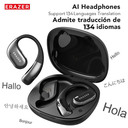 ERAZER X11 AI Translation Earbuds with APP Support 134 Languages OWS Open Ear Chargeable Headphones Wireless Bluetooth 5.4,HD Mic,Waterproof Design & Low Latency