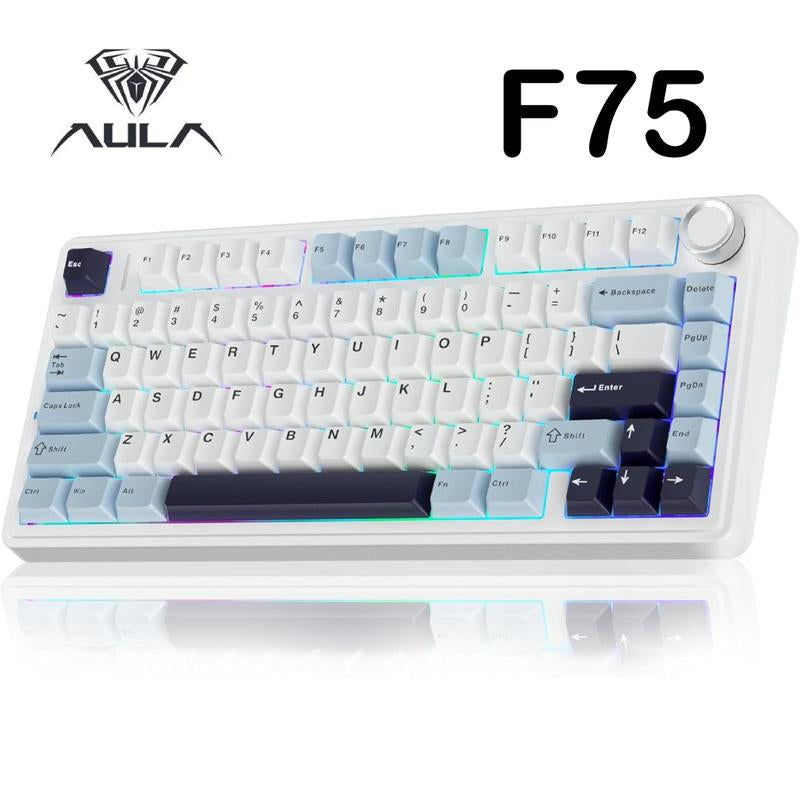 Aula F75 MAX Wireless Mechanical Keyboard with TFT Screen and Knob, Gasket Keyboard in 75% Layout, Hot Swappable Gaming Keyboard for Pc/Mac/Linux