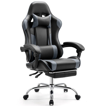 【Deal】Ergonomic Gaming Computer Chair with Footrest, PU Leather Recliner with Headrest, Fixed up Armrest, Height Adjustable with 360° Swivel