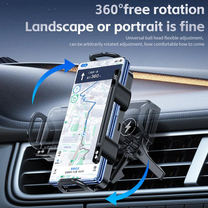 Vehicle Automatic Phone Holder for Car , Folding Screen Phone/Tablet Stand 15W Wireless Charger, 90-Degree Rotation, Installed on Car Air Outlet/Center Console, Suitable for Samsung Galaxy Zfold6/5/4/3 Galaxy Z Fold/Notes Other Wireless Charging Phones