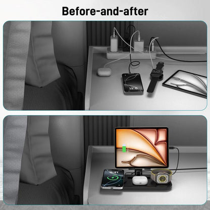 4-In-1 Wireless Charging Station with Wired Ipad Charger | Foldable Multi-Device Charging Stand for Apple - Iphone 16/15/14 Pro Max/13/12/11, Apple Watch Series 8/7/6/5/4/3/2/SE, Airpods 3/2/Pro | Overcharge Protection & Space-Saving Design