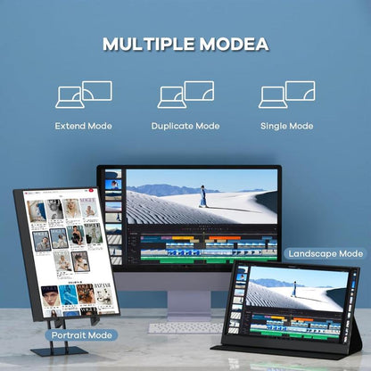 Portable Monitor, FHD 1080P Portable Laptop Monitor with PU Leather Cover, Suitable for Expanding Display and Screen Mirroring of PC, MAC, Xbox, Switch, PS5, Iphone15, Samsung & HUAWEI Mobile Phones