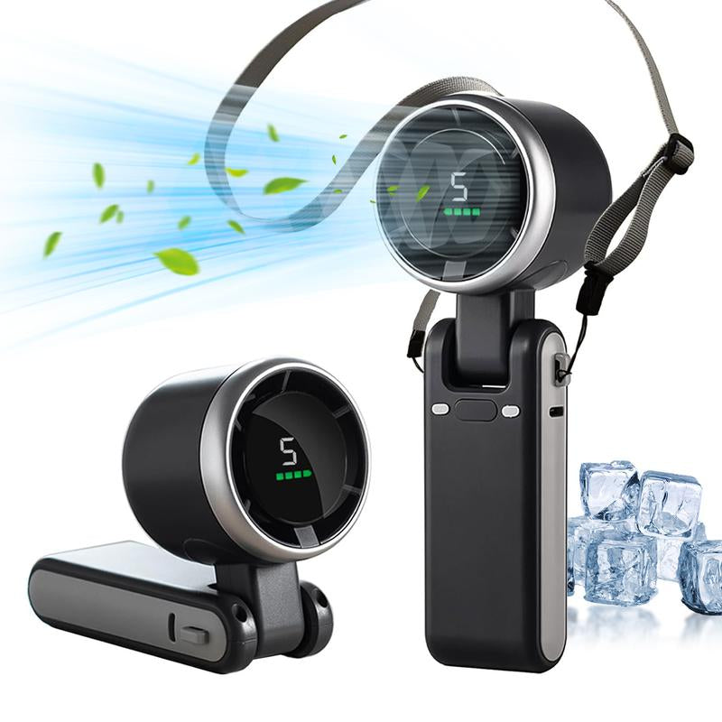 Portable Handheld Turbo Fan, 5 Gear Wind, 3600Mah Battery Operated, 3 in 1 Hand Fan Rechargeable with Air Turbo Tech Cooling Fan for Outdoor Activities Travel, Working