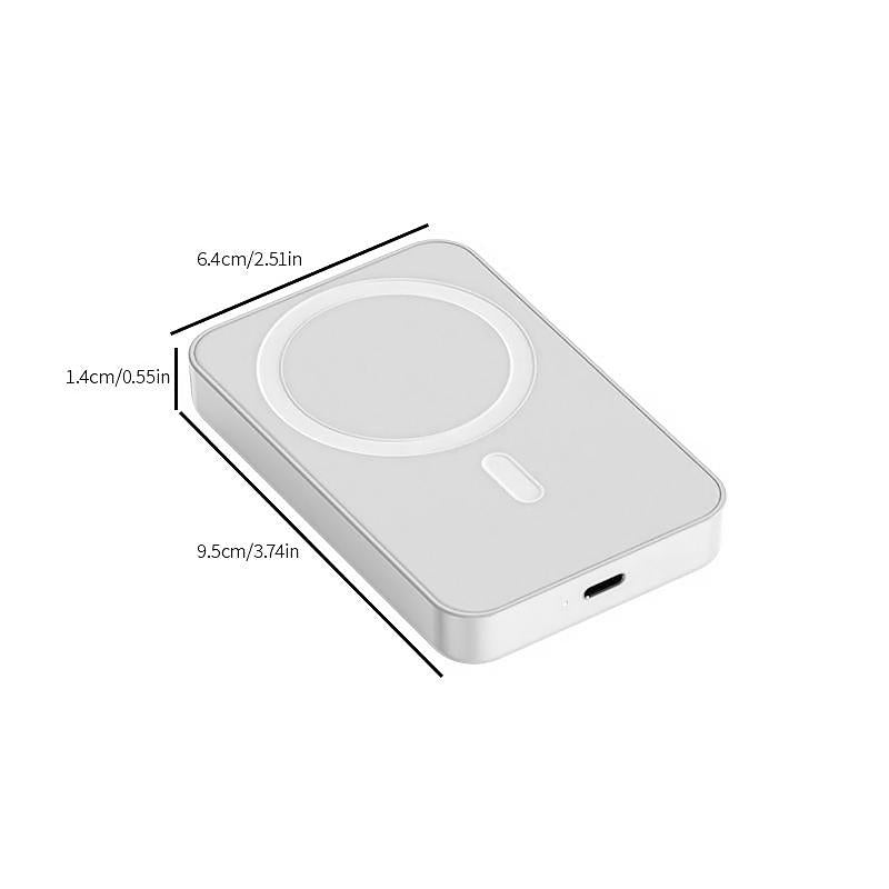 Magnetic Power Bank,5000Mah Portable Charger,Fast Charging for Iphone 16/15/14/13/12 Pro/Pro Max/Plus,White Magsafe Wireless Battery