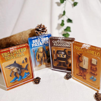 Italian Brainrot Toy Pack Acrylic Plaque Tralalero Tralala Cappucino Lirili Larila Funny Home Decor Signs