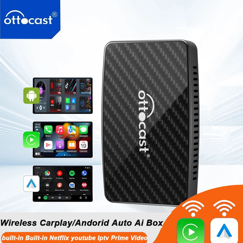 Android Ai Box Pro Built in Youtube Netflix Tiktok IPTV Wired to Wireless Carplay Car Accessories