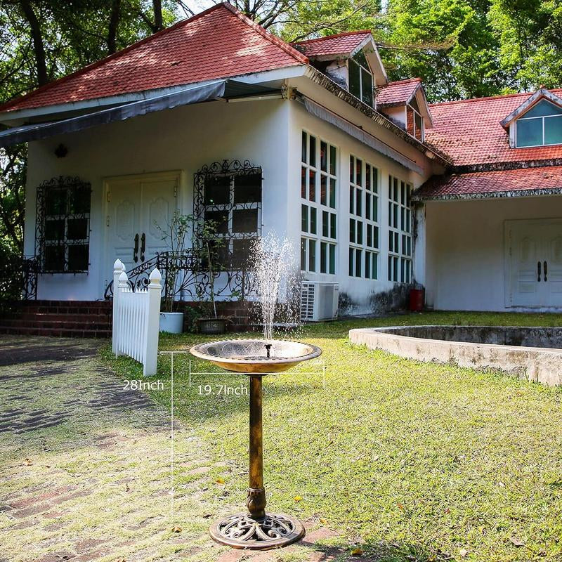 AISITIN Outdoor Garden Bird Bath Fountain,With a 2.5W Solar Fountain,Weather Resistant Polyresin,For Outdoor Use in Settings Gardens,Patios,And Ponds(Split the Shipping Package into 2 Parts)