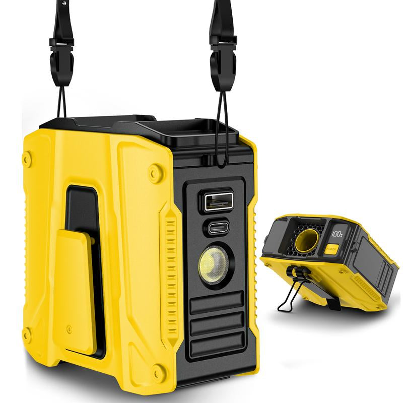 Father'S Day Gifts-Frsara Waist Fan, 8000Mah Powerbank, Portable Rechargeable Cooling Fan, High Speed Fan, Wearable Cooling Device That Blows W/ Lanyard, 5-Speed, Light, LED Display, 3 in 1 Outdoor Fan, Desktop Fan, for Outdoor Work/Sports, Gift for Men