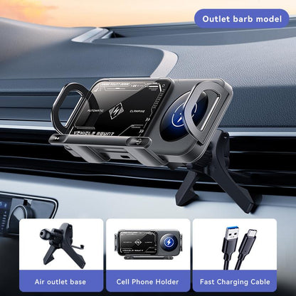 Vehicle Automatic Phone Holder for Car , Folding Screen Phone/Tablet Stand 15W Wireless Charger, 90-Degree Rotation, Installed on Car Air Outlet/Center Console, Suitable for Samsung Galaxy Zfold6/5/4/3 Galaxy Z Fold/Notes Other Wireless Charging Phones