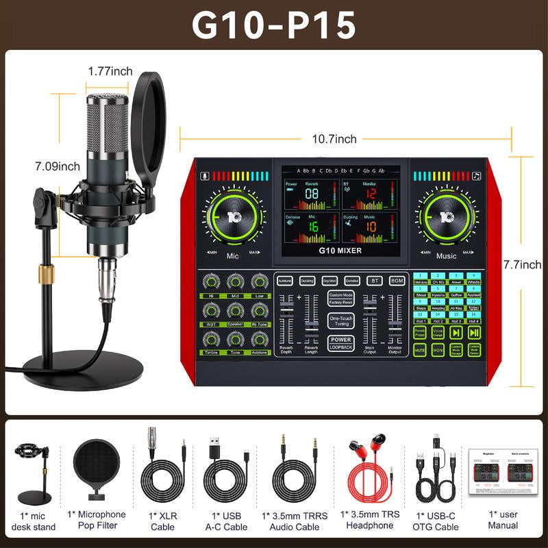 Tenlamp G10-PK PRO Live Broadcast Kit | Upgraded Microphone & Professional Chip for Gaming, Singing, DJ & Streaming | Plug & Play, Enhanced Sound Quality#Outdoorfun