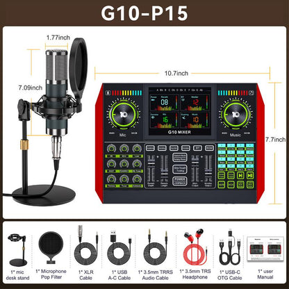 Tenlamp G10-PK PRO Live Broadcast Kit | Upgraded Microphone & Professional Chip for Gaming, Singing, DJ & Streaming | Plug & Play, Enhanced Sound Quality#Outdoorfun