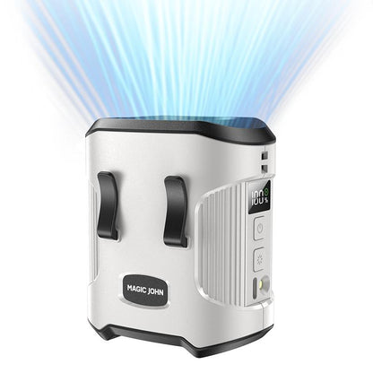 MAGIC JOHN Portable Waist Fan with LED Display | Brushless Strong Wind | 3 Speeds + SOS Light