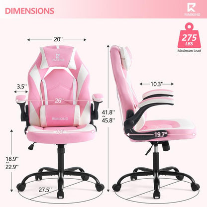 [Fathersdaygift] RIMIKING Shelby Series Ergonomic Gaming Chair, Adjustable Recliner, Lumbar Support, Heavy-Duty Office Chair,275 Lbs Weight Capacity,3896 Springtok