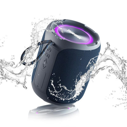 YEAHBOX 40W Portable Wireless Speaker Powerful Sound Stereo, IPX7 Waterproof Shower Speakers with Colorful LED Light, 4-In 1 BT / Aux / Tf-Card / U Disk Input, Bluetooth Speaker for Outdoor, Party, Travel, Easy to Use, High Quality