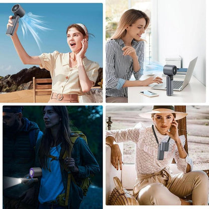 Portable Handheld Turbo Fan, 5 Gear Wind Rechargeable Handheld Fan, Air Turbo Tech Cooling Fan for Outdoor Activities, Travel, Working