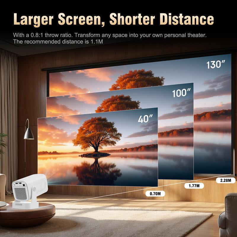 [US Warehouse] Magcubic 4K Smart HY310 Portable Projector Native 1080P Auto Focus 330ANSI Android 11 BT5.4 WIFI6 Airmouse Built-In Speaker Allwinner H713 180° Flexible Rotating 60Hz Reflash Home Cinema Mini Projector 130"Screen Audio