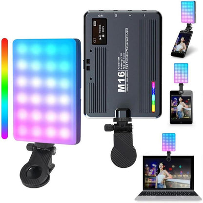 LED Camera Light Portable Photography Video Lights Selfie for Warm and Cool 3 Colors 3000-9900K 72Pcs Beads with Cell Phone Clip 1/4 Standard Screw 1500Mah Rechargeable CRI 80