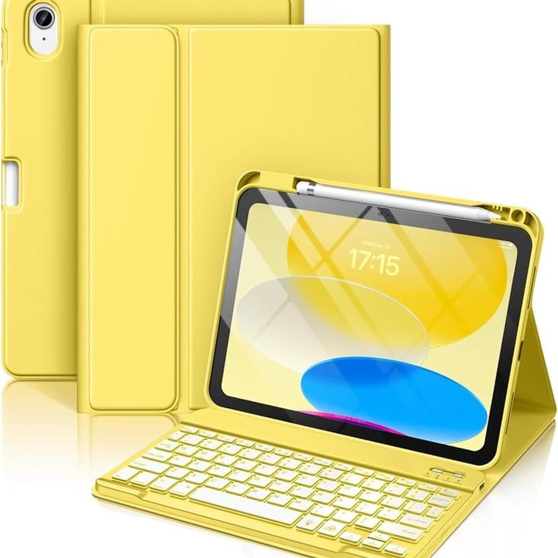 Ipad 10Th Generation Case with Keyboard - Wireless Detachable Folio Keyboard Cover with Pencil Holder, Tablet Case, Protection Case Computer Magnetic