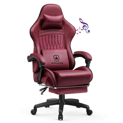 GTPLAYER Gaming Chair with 5.1 Compatible Bluetooth Speakers, High Back Ergonomic Design, 150° Maximum Inclination, PU Leather, Assembly Required
