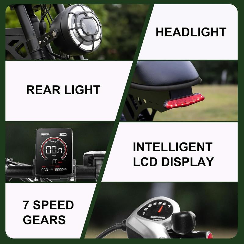 V30MAX/V30 Electric Bike for Adults 1500W/1000W Motor 20" Fat Tire Ebike, 32MPH/28MPH 120/70 Miles,48V 31.2/15.6 AH Dual Battery Hydraulic Disc Brake Electric Motorcycle Bike Full Suspension