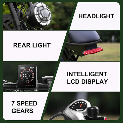 V30MAX/V30 Electric Bike for Adults 1500W/1000W Motor 20" Fat Tire Ebike, 32MPH/28MPH 120/70 Miles,48V 31.2/15.6 AH Dual Battery Hydraulic Disc Brake Electric Motorcycle Bike Full Suspension