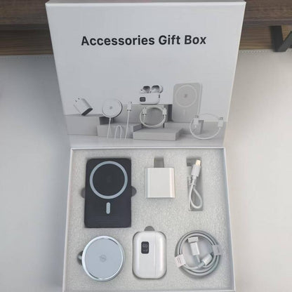 Artcyber 6-In-1 Charging Kit: Fast Charge, Magnetic Power Bank, Wireless Charger, Type-C to Fast Charging Cable, Adapter & Audio Support, Compact & Portable.