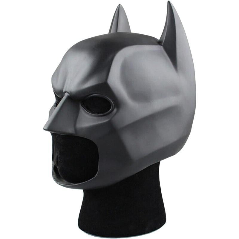 Men'S Superhero Batman Full Face Latex Mask, Black Knight Headwear, Party Costume Accessory, Role-Playing Prop