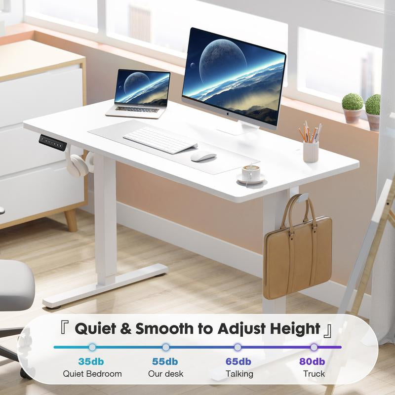 Standing Desk, Electric Standing Desk Adjustable Height, Ergonomic Adjustable Desk with Memory Preset, Computer Desk Stand up Desk with T-Shaped Bracket Suitable for Home Office