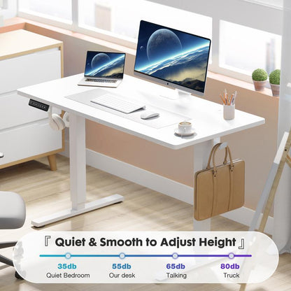 Standing Desk, Electric Standing Desk Adjustable Height, Ergonomic Adjustable Desk with Memory Preset, Computer Desk Stand up Desk with T-Shaped Bracket Suitable for Home Office