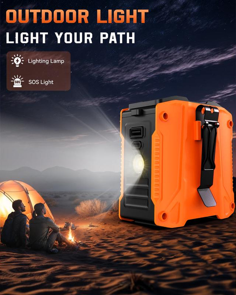 Father'S Day Gifts-Frsara Waist Fan, 8000Mah Powerbank, Portable Rechargeable Cooling Fan, High Speed Fan, Wearable Cooling Device That Blows W/ Lanyard, 5-Speed, Light, LED Display, 3 in 1 Outdoor Fan, Desktop Fan, for Outdoor Work/Sports, Gift for Men