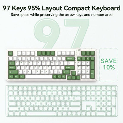 AUSDOM 98Pro Silent Mechanical Keyboard,Wireless Hot Swappable Gaming Keyboard with Backlit,Gasket Structure,Pre-Lubed Tactile Switches,2.4Ghz/Type-C/Bluetooth Custom Keyboard