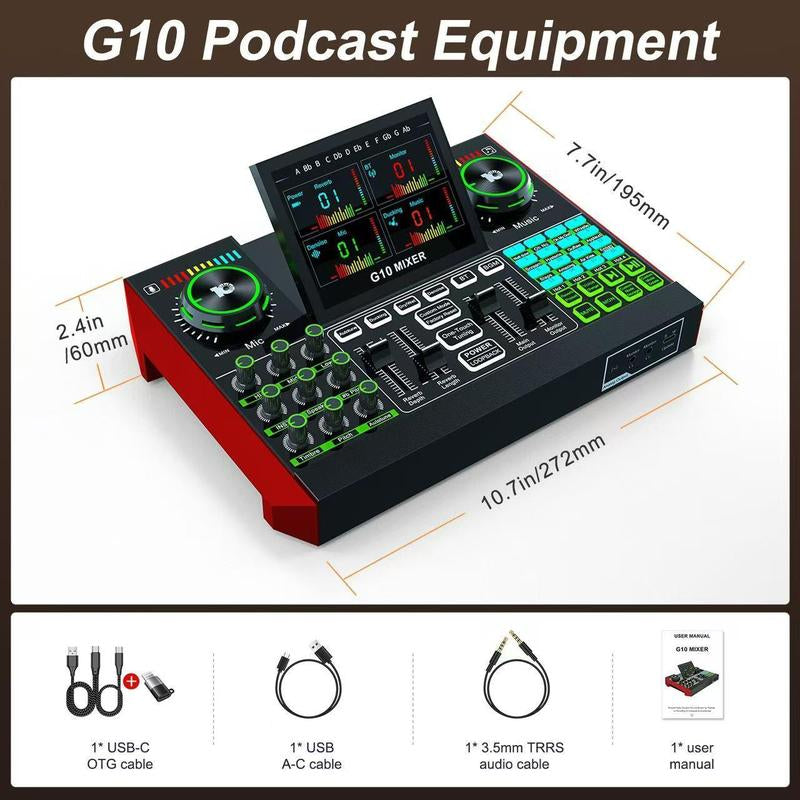 Tenlamp G10-PK PRO Live Broadcast Kit | Upgraded Microphone & Professional Chip for Gaming, Singing, DJ & Streaming | Plug & Play, Enhanced Sound Quality#Outdoorfun