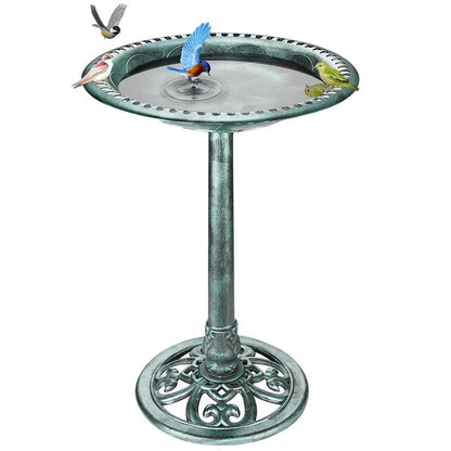 AISITIN Outdoor Garden Bird Bath Fountain,With a 2.5W Solar Fountain,Weather Resistant Polyresin,For Outdoor Use in Settings Gardens,Patios,And Ponds(Split the Shipping Package into 2 Parts)