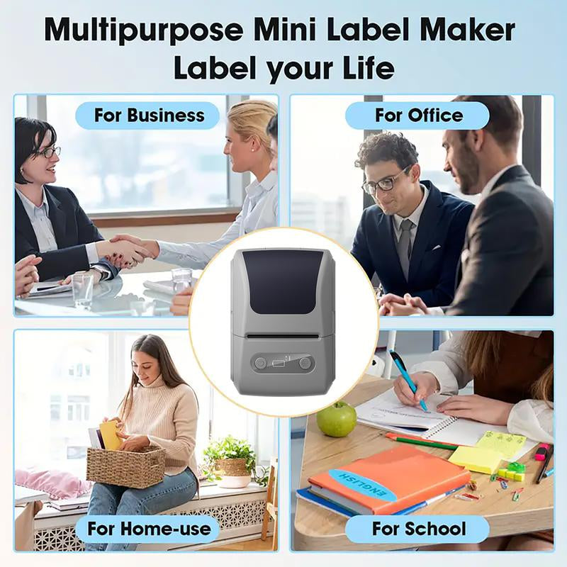 Mutipurpose Mini Label Maker Machine with Tape - Wireless Connection Thermal Label Printer Bluetooth Label Maker Machine, Mini Printer Sticker Maker for Home, Office, Organization, Small Business, Sticker Printer for Phones