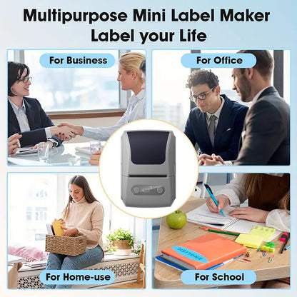 Mutipurpose Mini Label Maker Machine with Tape - Wireless Connection Thermal Label Printer Bluetooth Label Maker Machine, Mini Printer Sticker Maker for Home, Office, Organization, Small Business, Sticker Printer for Phones