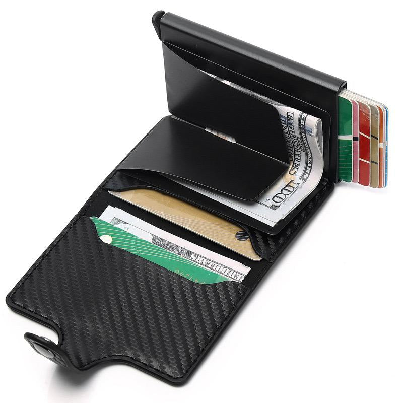 Card Holder, Men Credit Card Holder, Slim Card Case Front Pocket Anti-Theft-Rfid Auto Pop up Travel Thin Wallets for Men