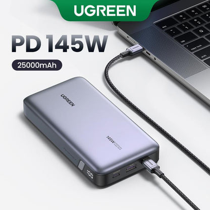 UGREEN 25000Mah PD145W Powerbank 20000Mah PD100W Powerbank Fast Charging with Type C Cable for Iphone 16 Pro Max Chargeable Accessories Springtok
