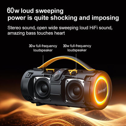 Lewinner Portable Wireless Speaker, Outdoor Wireless Speakers with 60W Loud Stereo Sound, Deep Bass, RGB Lights, Dual Pairing, 20Hours Playtime for Home/Outdoor/Party/Beach, Gift Ideas Audio Smartphone