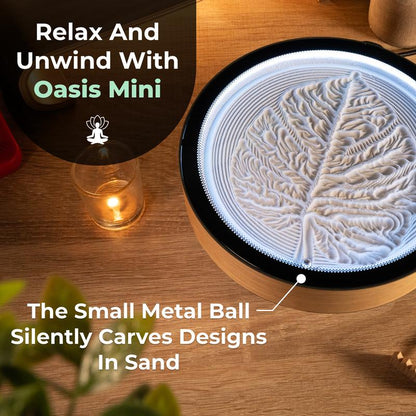 Oasis Mini Kinetic Sand Art Canvas - 100S of Free Patterns - Calming, Captivating Design Decor Carving
