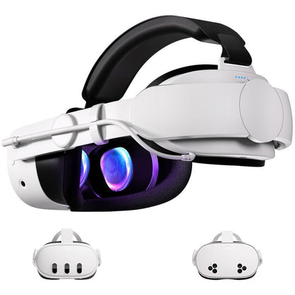 HURRA VR Rechargeable Battery Head Strap for Meta Quest 2/3/3S Adjustable, Soft Foam, and Skin-Friendly PU. Extends Playtime and Enhancescomfort