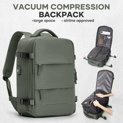 Vacuum Compression Backpack Carry on Travel Backpack for Women Men Airport Backpack Airplane Laptop Backpack Vacuum Travel Bag