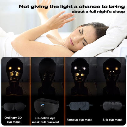 Lc-Dolida 3D Bluetooth Sleep Mask with Headphones, Wireless Music Sleep Headband Eye Mask for Side Sleepers,Sleeping Comfortable Black-3D Relaxation Light Blockin Travel