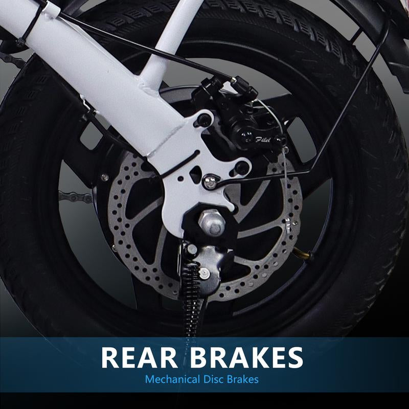 [Outdoorfun] 14Inch Folding Electric Bike 48V12Ah High Speed E Bike Air Tiresfront and Rear Disc Brake Design LED Range 32Miles Portable Electric Bicycle