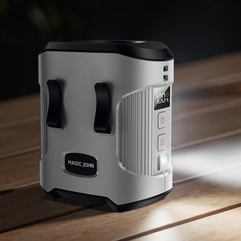 MAGIC JOHN Portable Waist Fan with LED Display | Brushless Strong Wind | 3 Speeds + SOS Light