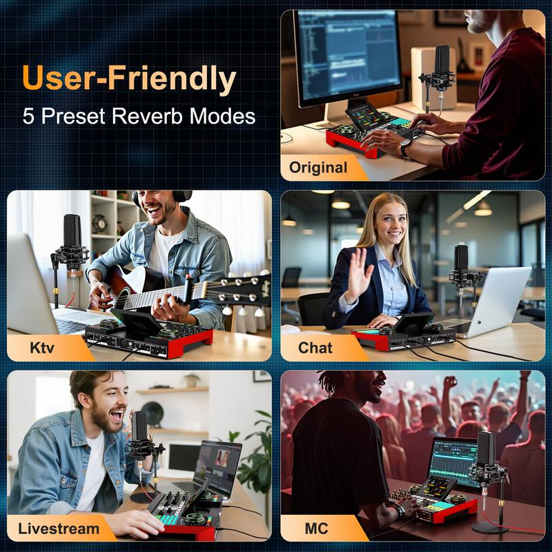 Tenlamp G10-PK PRO Live Broadcast Kit | Upgraded Microphone & Professional Chip for Gaming, Singing, DJ & Streaming | Plug & Play, Enhanced Sound Quality#Outdoorfun