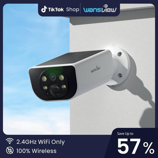 Wansview 2.4Ghz Wifi Home Security Cameras Continuous Solar Power - Security Cameras Wireless for Outdoor, Sd/Cloud Storage (Optional), Waterproof, 2K Color Night Vision, Works with Alexa/Google Home, Camara De Seguridad Springtok