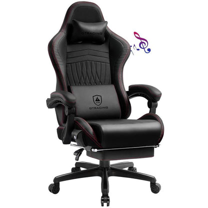 GTPLAYER Gaming Chair with 5.1 Compatible Bluetooth Speakers, High Back Ergonomic Design, 150° Maximum Inclination, PU Leather, Assembly Required